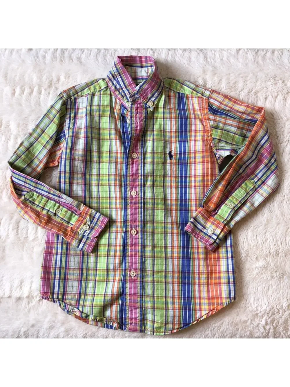 Ralph Lauren multicolor plaid long sleeve button down shirt size 4T